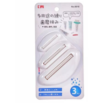 日本直送 直立旋轉擠牙膏神器 擠牙膏器3入組 牙膏夾 軟管專用 手動擠牙膏 洗面乳 護手霜 大中小