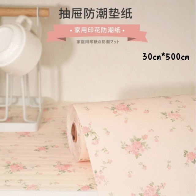 日本 KOMEKI 防潮餐墊抽屜防潮墊 桌墊 玫瑰紋 30*500ml