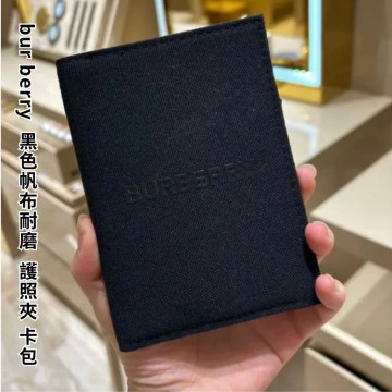 品牌專櫃 會員禮 黑色帆布耐磨 護照夾 卡包  質感黑 厚實 bur berry 男女皆可